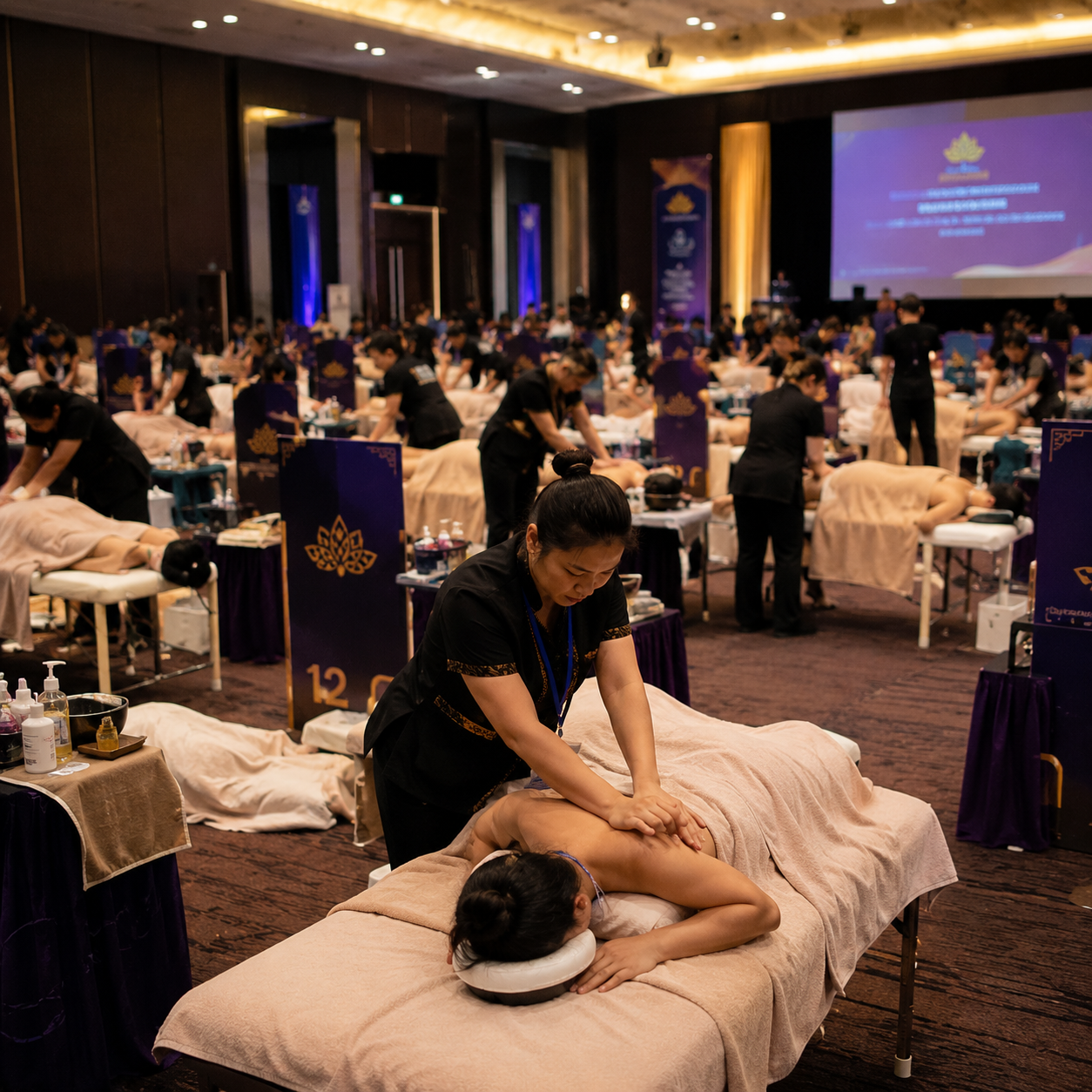 Professional massage practitioner at Malaysia Massage Championship